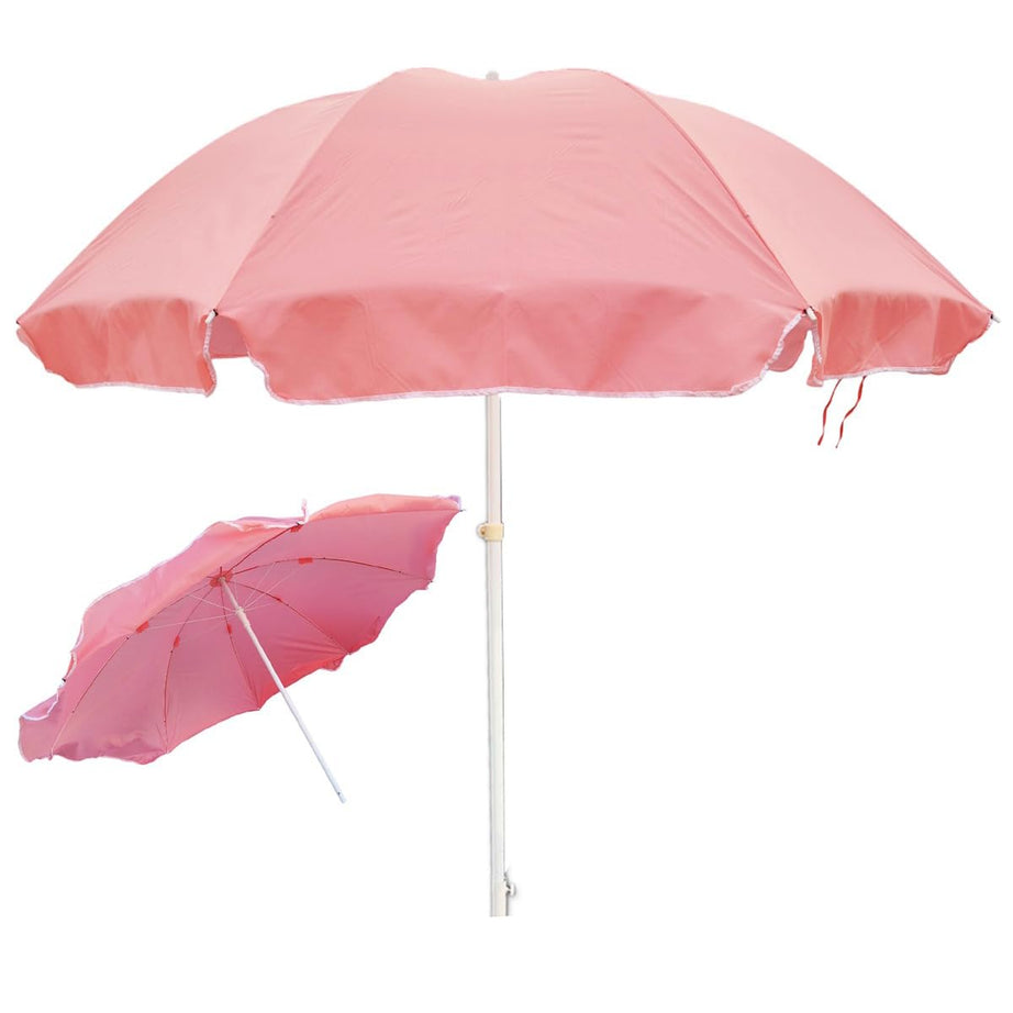 RAINPOPSON Garden Umbrella without Stand 7ft Outdoor Big Size Canopy Patio Umbrella (Pink)