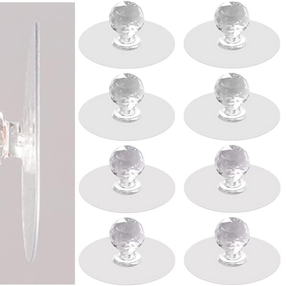 Crownsmill - Cabinet Drawer Knobs, Diamond Crystal Shaped Pulls Handles for Wardrobe,Kitchen Cupboard,Bathroom Dresser, Furniture Door Window(6)