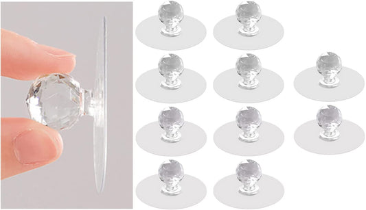 Crownsmill - Cabinet Drawer Knobs, Diamond Crystal Shaped Pulls Handles for Wardrobe,Kitchen Cupboard,Bathroom Dresser, Furniture Door Window(6)