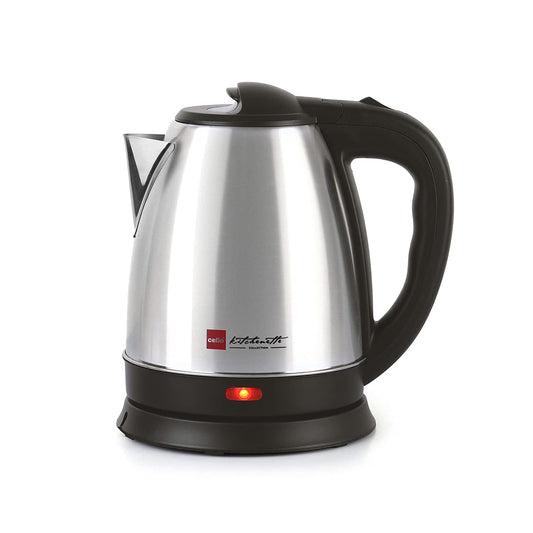 Cello Quick Boil Popular/Lifestyle Electric Kettle 1.5 Litre 1500 Watts | Stainless Steel body | Boiler for Water, Silver