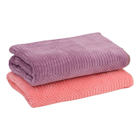 UrbanLeaf Microfiber Large Bath Towel | Quick Dry Super Absorbent - Bath Towel for Men and Women | Pink & Purple | Towel for Bath, Travel, Gym, Beach, Pool, and Yoga (70 X 140 CMs)