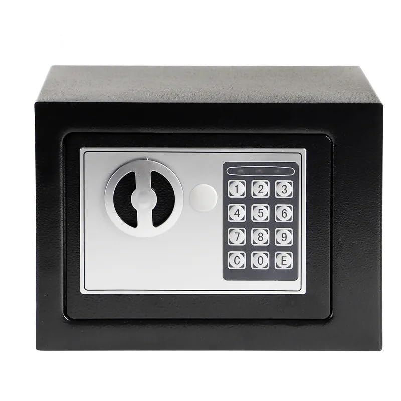 REMICH Digital Safe Locker for Home, Office, Hotel – Electronic Digital Safe Box Reset Code Lock – Jewellery, Money Valuables Goods Safe (Black, 1PCs)