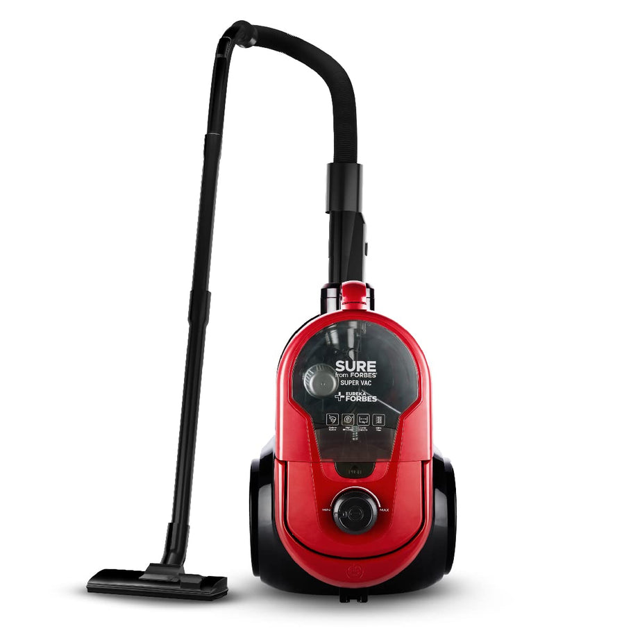 Eureka Forbes SuperVac 1600 Watts Powerful Suction,bagless Vacuum Cleaner with cyclonic Technology,7 Accessories,1 Year Warranty,Compact,Lightweight & Easy to use (Red) 1 liter HEPA Filter 1 piece