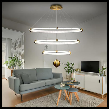 Smartway®- Chandelier for living room,modern,dining table,hall,hanging ceiling light,pendant lamp, 174 Watt Tripoli,Smart Voice Assist (Google, Alexa), App Control