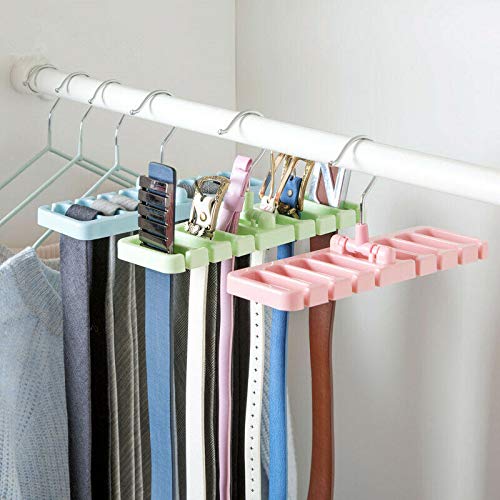 UBERSWEET® 2X(8 Grid Storage Rack Tie Belt Closet Organizer Rotating Ties Scarf Hanger T8P8