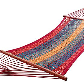 HANG IT The Hammock Store Mexican Brazilian South American Multi-Color Cotton Rope Hammock Swing White