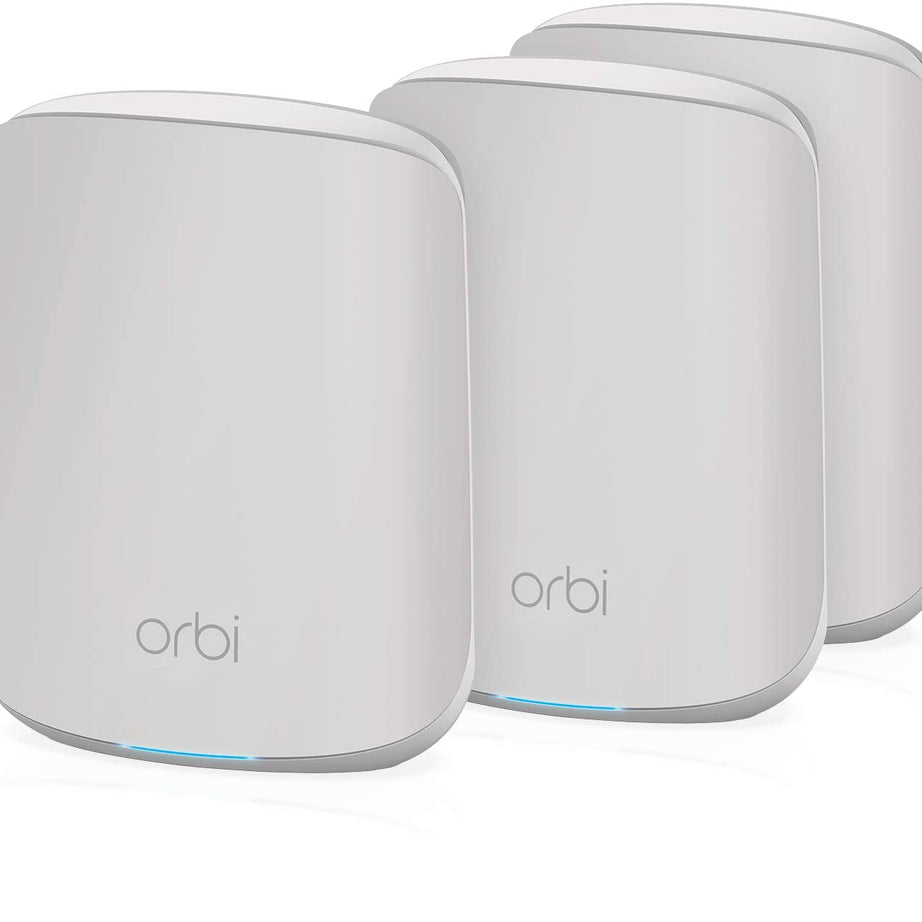 Netgear Orbi Larger Whole Home Dual Band Mesh WiFi 6 System (RBK353) Router with 2 Satellite Extenders | Coverage up to 4,000 sq. ft. and 30+ Devices | AX1800 WiFi 6 (Up to 1.8Gbps, Dual_Band)