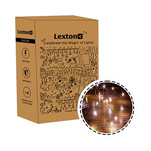 Lexton 3 Meter Copper String Light | Battery powered | 3 m | Warm White | for Indoor & Outdoor Decorations, Diwali, Christmas, Wedding, Party, Lawn