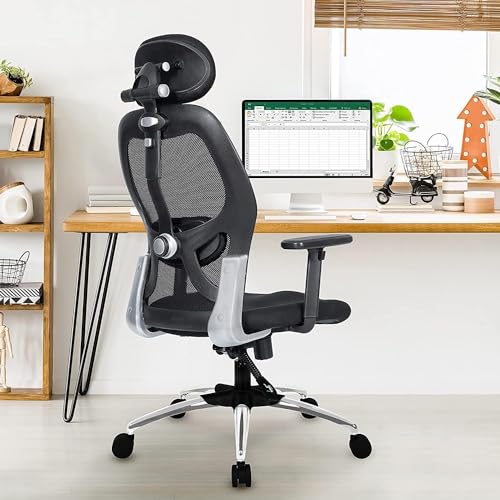 Tiger Enterprises Executive Ergonomic Office Chair Height Adjustable Seat, Push Back Tilt Feature Study Chairs- Black