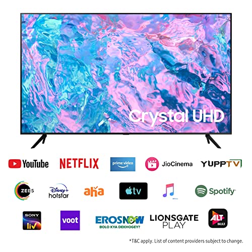 Samsung 108 cm (43 inches) Crystal iSmart 4K Ultra HD Smart LED TV UA43CUE60AKLXL (Black)