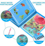 Toy Imagine™ Magic Water Coloring Doodle Book & Magic Pen Reusable | Magic Water Quick Dry Book | Water Colouring Book Doodle with Magic Pen | Painting Board for Children Education Drawing Pad (pack of 1)