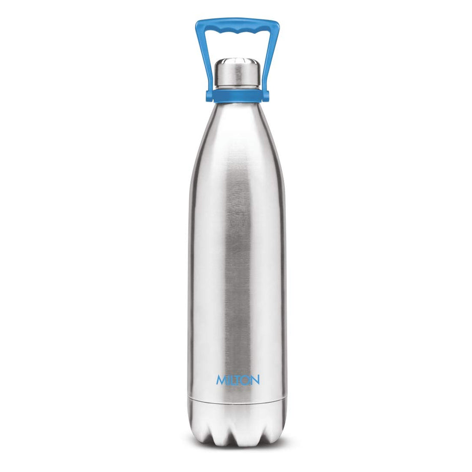 Milton Duo 2200 Thermosteel 24 Hours Hot and Cold Water Bottle with Handle, 2.02 litres, Silver