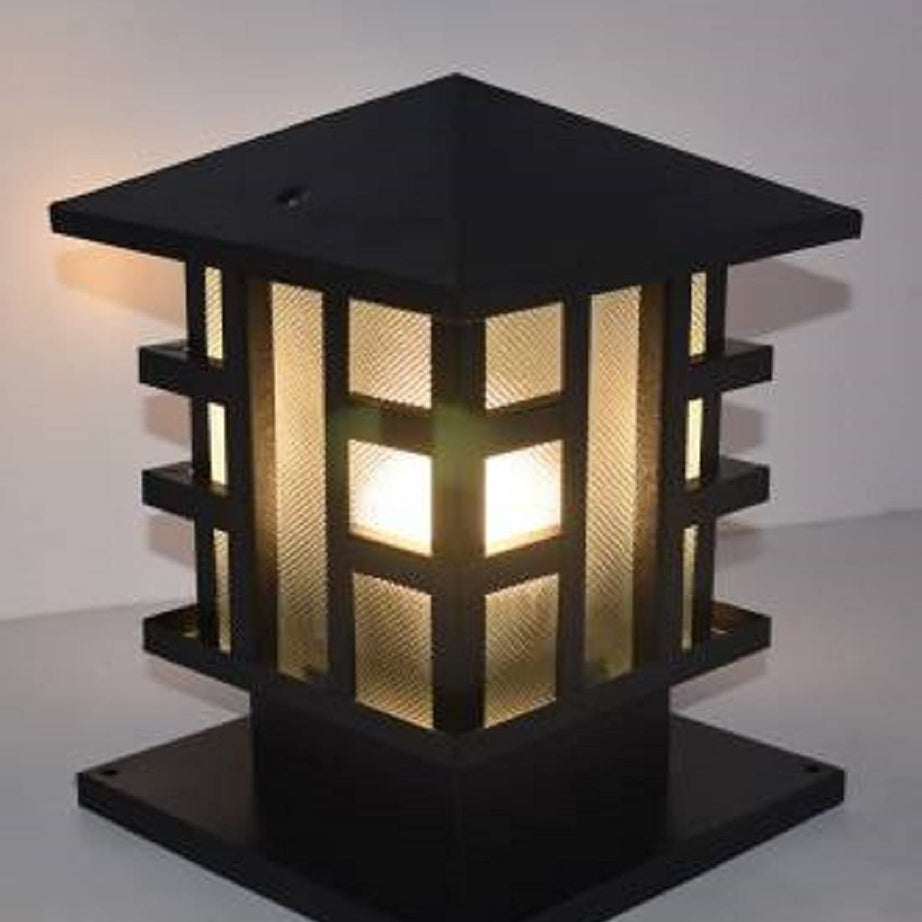 Tripping Gate Light Outdoor Post lamp for Garden/Pole/Piller/Outdoor/Landscape Lamp Art 321 - Black, Metal