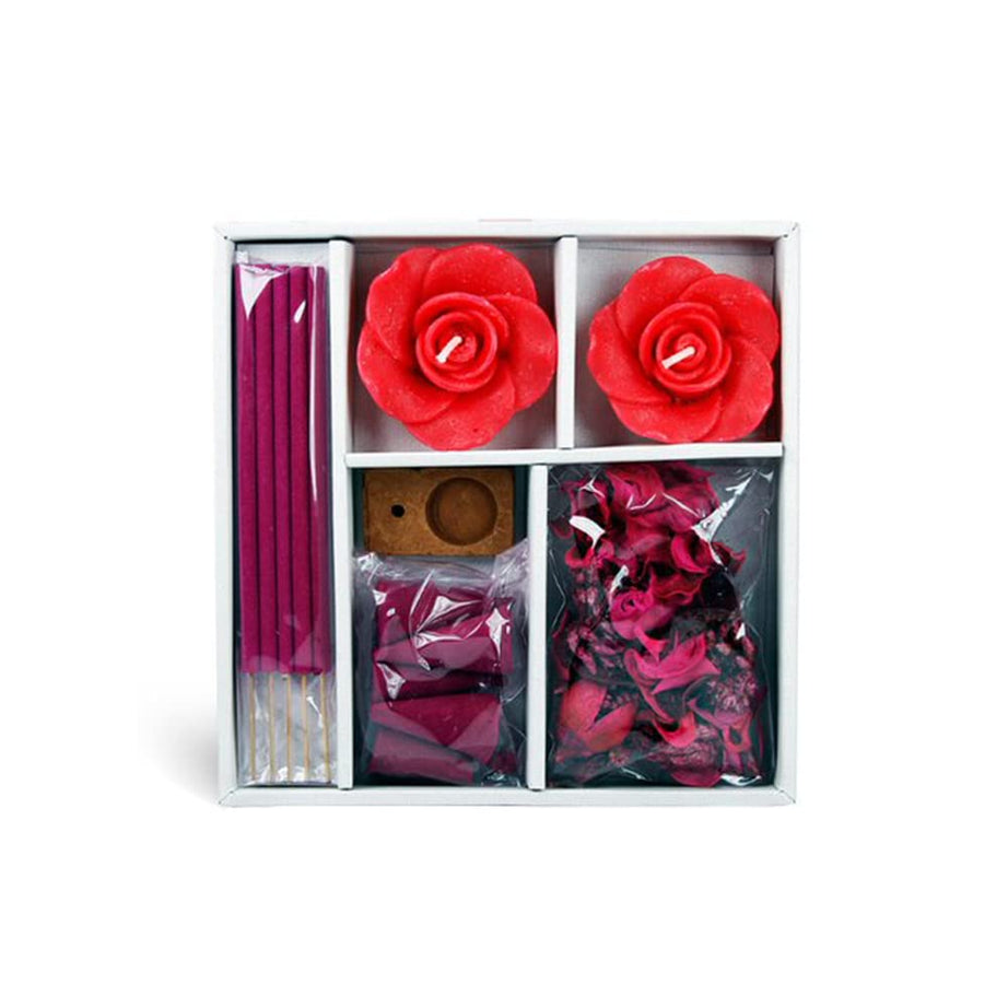 IRIS Rose Candle Incense Stick & Potpourri Fragrance Gift Set (163 cm x 26 cm x 163 cm, Red)