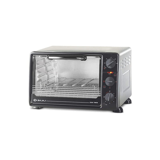 Bajaj 2200 TMSS Oven Toaster Griller (22 litres OTG) with Motorised Rotisserie & Stainless Steel Body, Black & Silver,1200 Watts