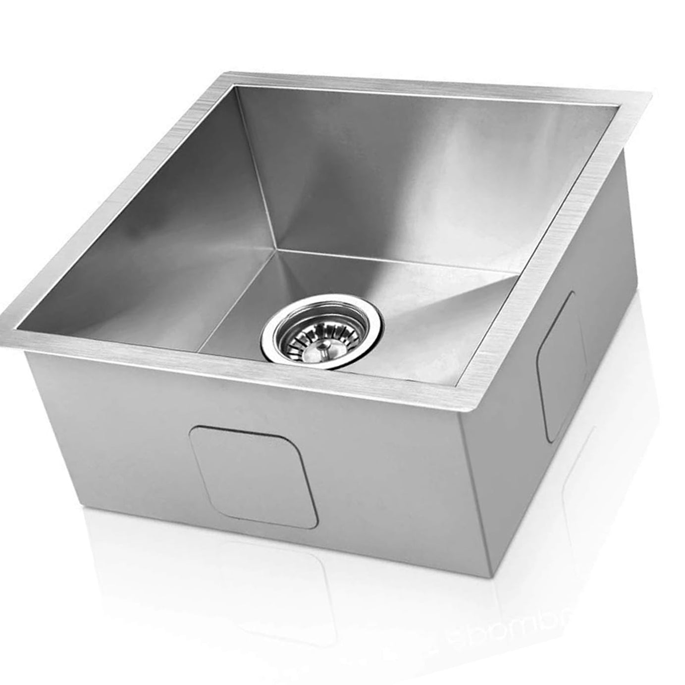 THOISEWELT® Steel Body Single Bowl Wash Basin Kitchen Sink Kitchen Fixtures Drain Strainer 16 x 14 Inches