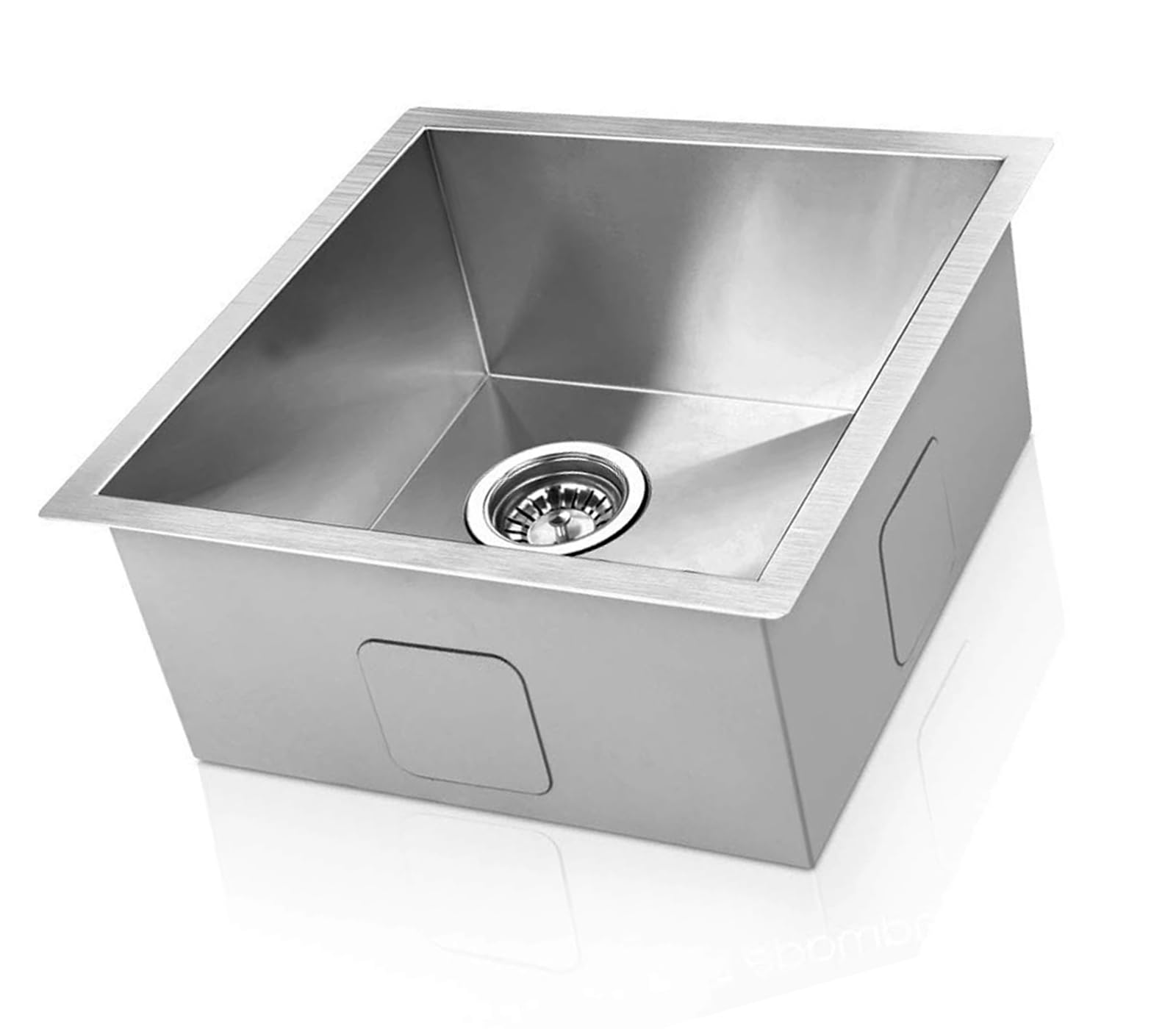 THOISEWELT® Steel Body Single Bowl Wash Basin Kitchen Sink Kitchen Fixtures Drain Strainer 16 x 14 Inches