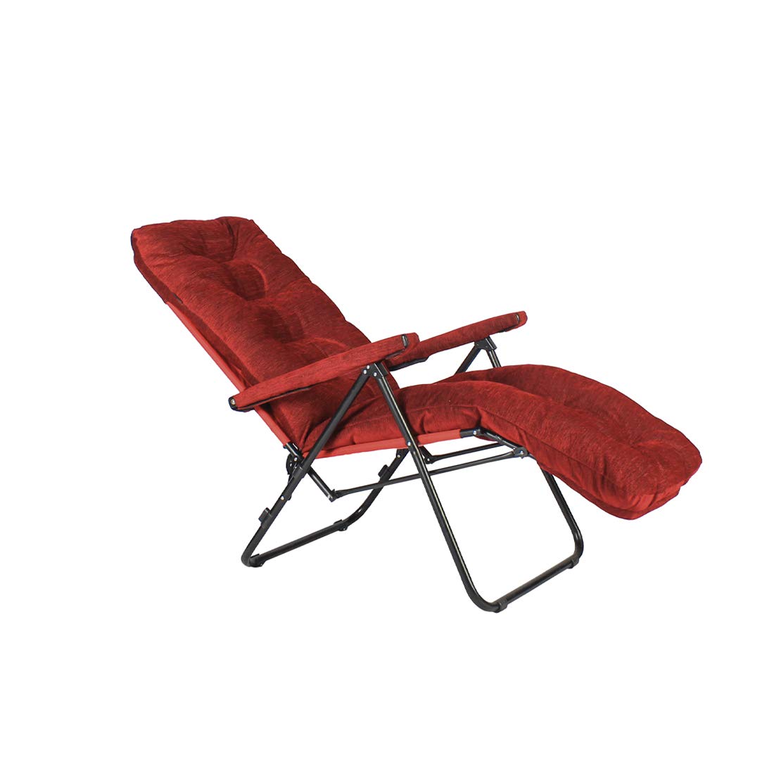 FURLAY Cotton Foldable Recliner Chair (Red), Wipe Clean