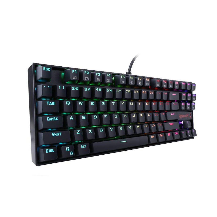 Redragon Kumara K552-RGB LED Backlit USB Mechanical Gaming Keyboard Without Numlock Keys, Black