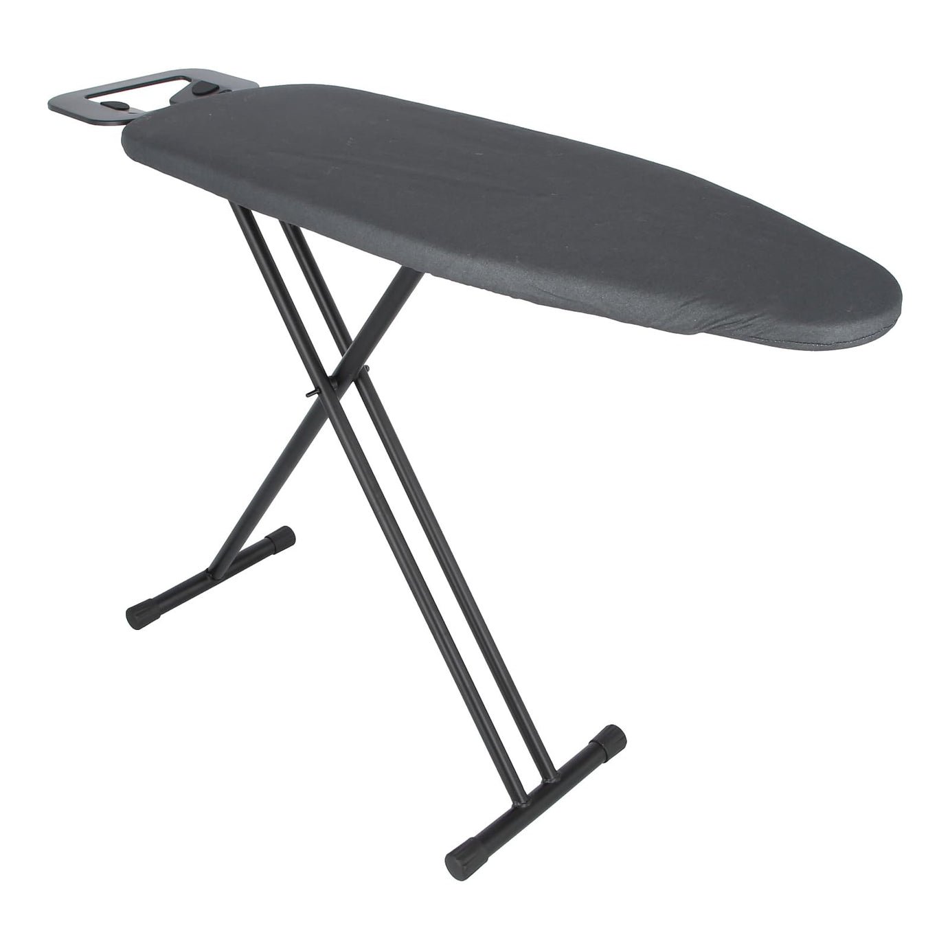 JVD Adjustable Ironing Board, Folded Black Color Bungee Cover & Fibre Padding in one-Piece, Cover is Heat-Rated, Steel mesh top, Board in Black Color