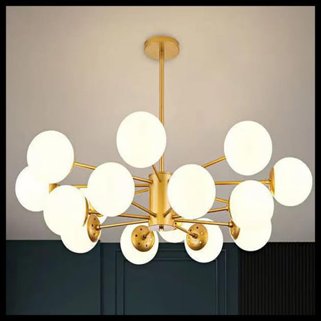 Smartway®- Chandelier for living room,modern,dining table,hall,hanging ceiling light,pendant lamp, Splendor Gold,Smart Voice Assist (Google, Alexa), App Control