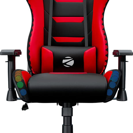 ZEBRONICS Faux Leather Zeb-Gc3000 Premium Gaming Chair with RGB Lights, 4D Armrest, 90-180 Degree Backrest, Neck & Lumbar Cushion, Adjustable Height, 360 Swivels & Casters, Large, Black