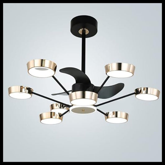 Smartway®- Chandelier for living room,modern,dining table,hall,hanging ceiling light,pendant lamp,-138 Watt Blanzo fan with BLDC motor,Smart Voice Assist (Google, Alexa), App Control