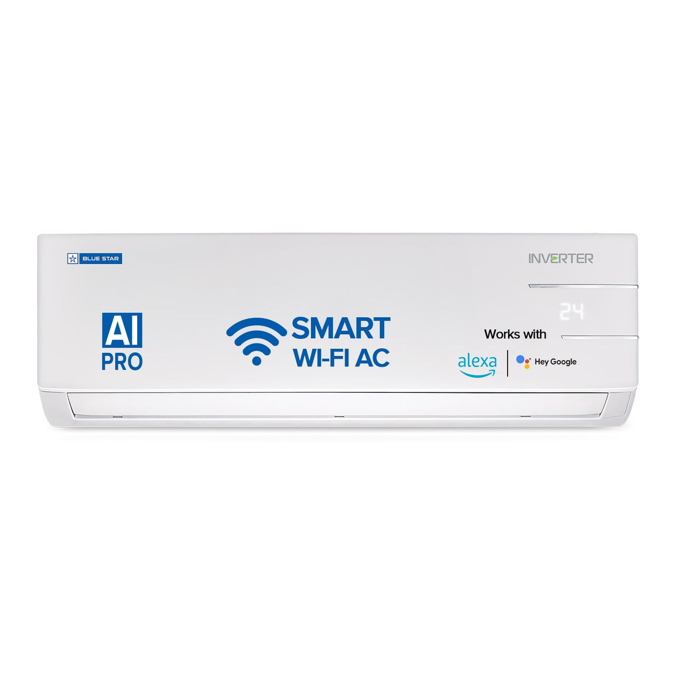 Blue Star 1.0 Ton 3 Star Smart Wi-Fi Inverter Split AC with (Copper, Convertible 5 in 1 Cooling, Multi Sensors, Blue Fins, Self Diagnosis, 2024Model, ID312YNUS, White)