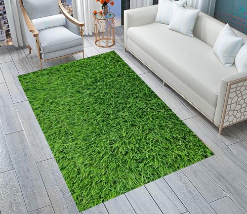 TRENDYRABBIT Trendy Rabbit (1.5X2 FT) 20 MM Density Natural Green Artificial Grass Mat/Carpet/Rug/Doormat for Lawn/Outdoor/Indoor/Balcony/Terrace/Main Door Entrance-TR-125