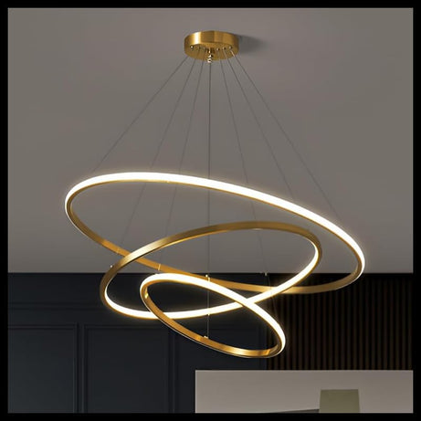 Smartway®- Chandelier for Living Room,Modern,Dining Table,Hall,Hanging Ceiling Light,Pendant lamp, 56 Watt Helix Gold,Smart Voice Assist (Google, Alexa), App Control