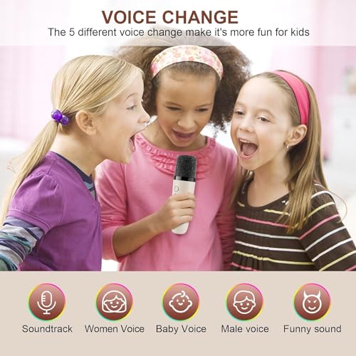 Forevermore Karaoke Machine for Kids Adults with Wireless Mics Portable Bluetooth Speaker & Dynamic Lights Birthday Gift for Girls, Boys & Toddlers Ages 4, 5, 6, 7, 8, 9, 10, 12+ Year Old Home Outdoor Travel