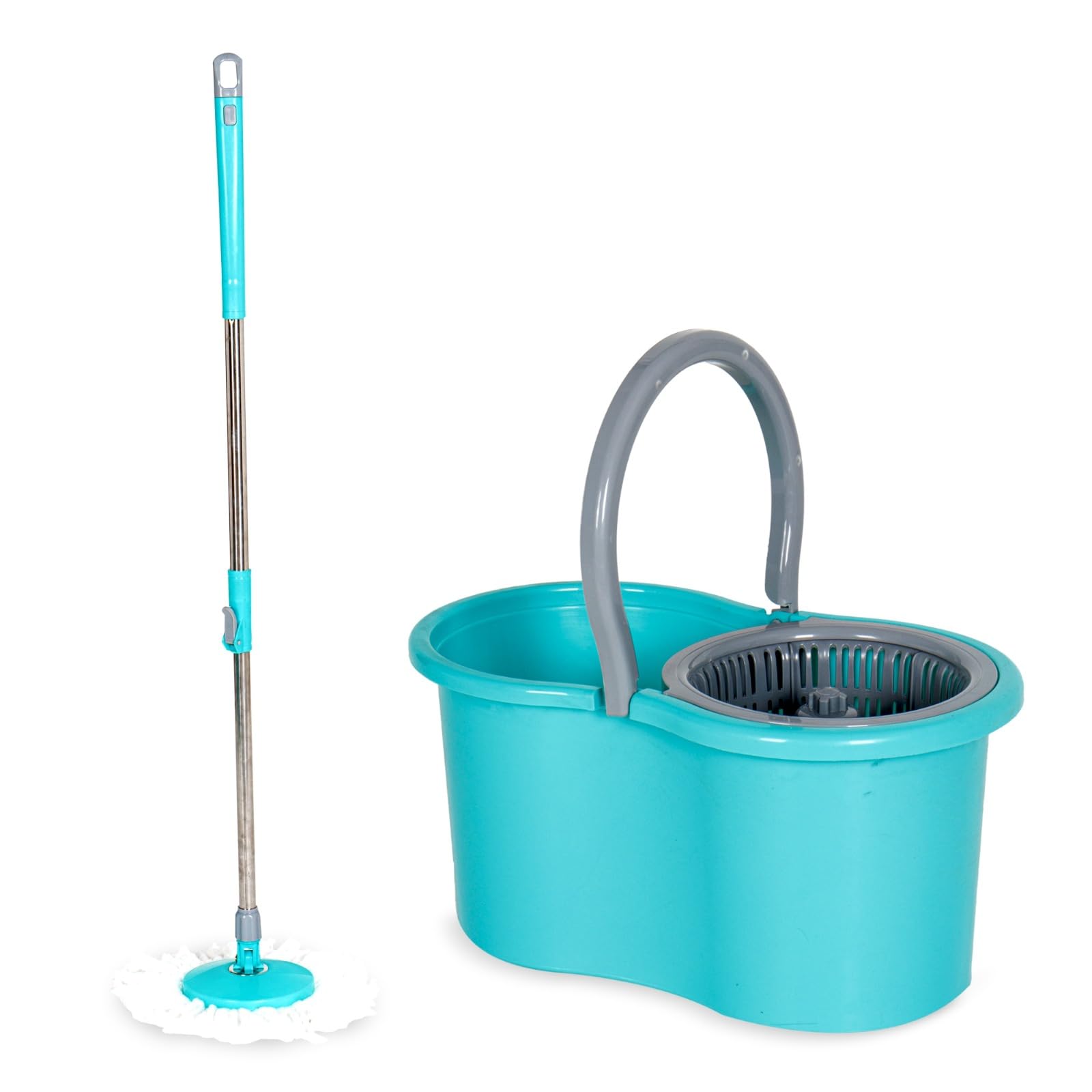 Ashlas® Spin Mop & Big Bucket with 2 Microfiber Refills, Floor Cleaning Mop with Bucket, pocha for Floor Cleaning, Mopping Set (sky Blue)