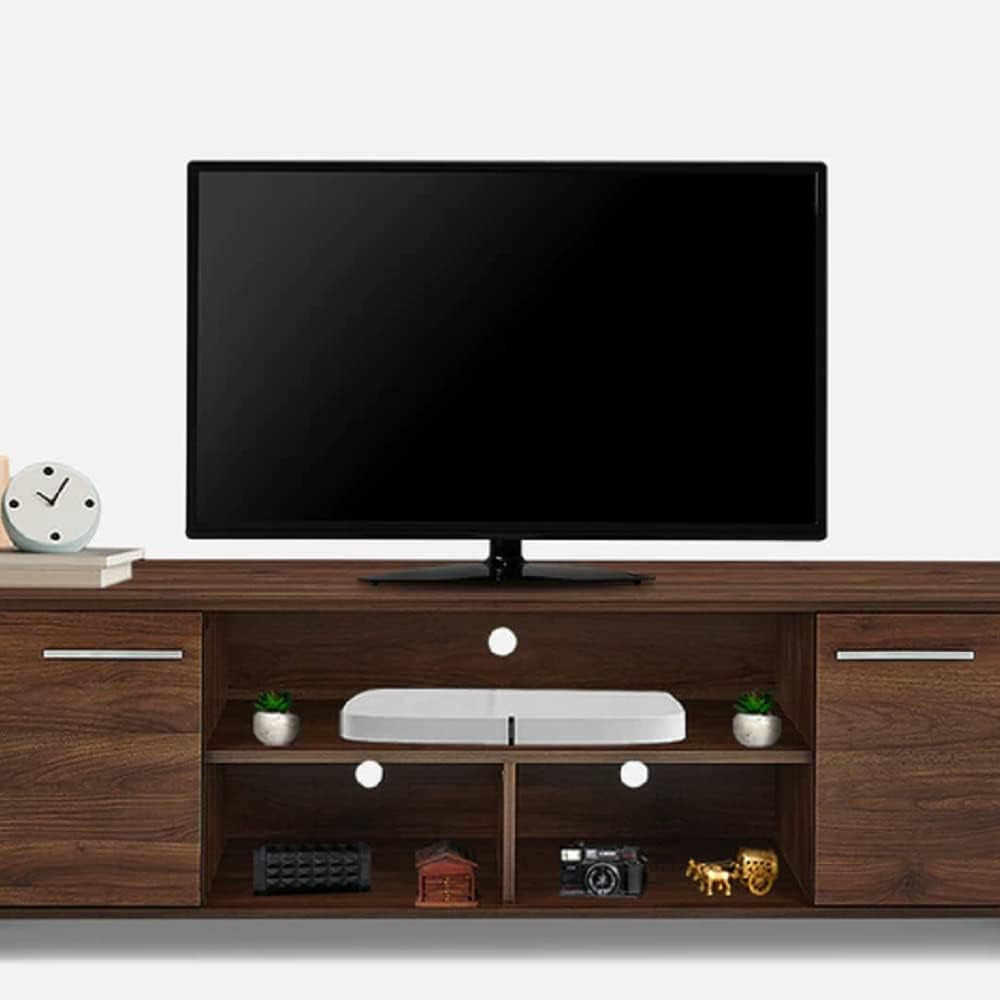 DesignFit Engineered Wood TV Entertainment Unit Cabinet with Storage for Living Room (Walnut Finish)