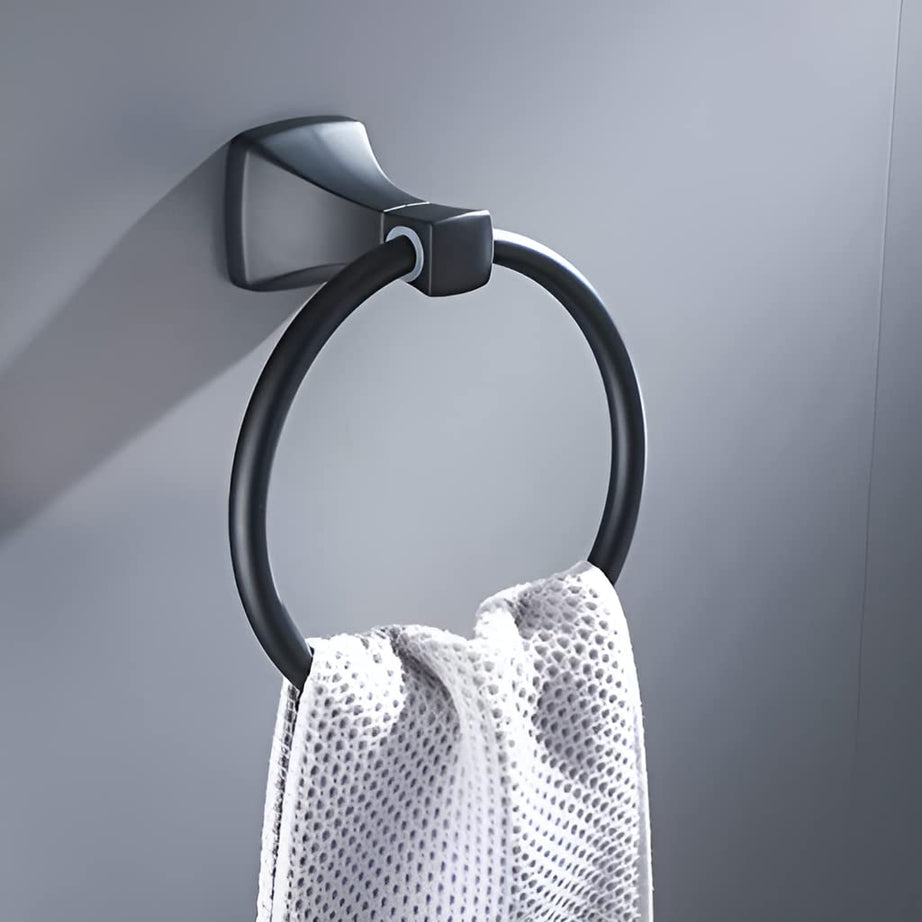 Plantex Space Aluminum Napkin Ring/Towel Ring/Napkin Holder/Towel Hanger/Bathroom Accessories (Black)