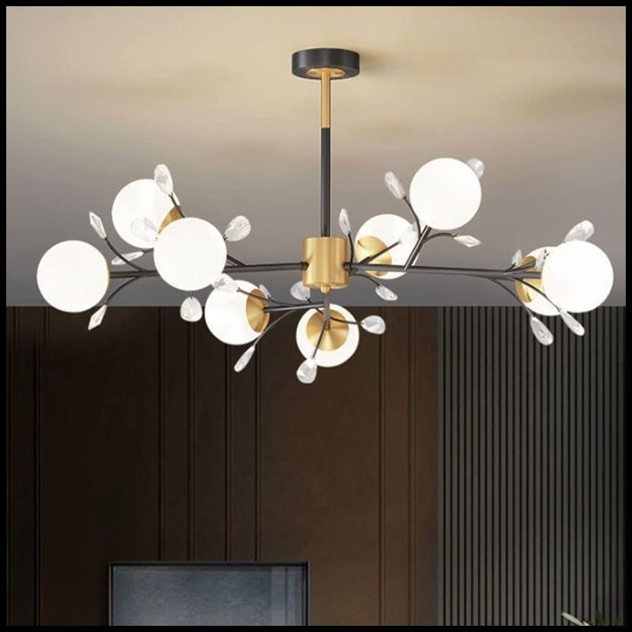 Smartway®- Chandelier for living room,modern,dining table,hall,hanging ceiling light,pendant lamp,86 Watt Louise,Smart Voice Assist (Google, Alexa), App Control