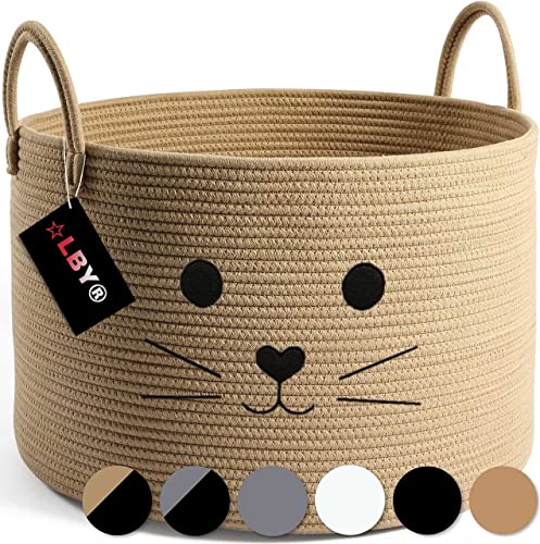 ALBY Lby Ute Cotton Storage Gift Basket, Cute Case For Closet, Packing, Wedding Packaging Organizer Box Jute Basket Handwoven Eco-Friendly Round Shape Foldable Storage Basket (10 X 8 Inch, Gray)