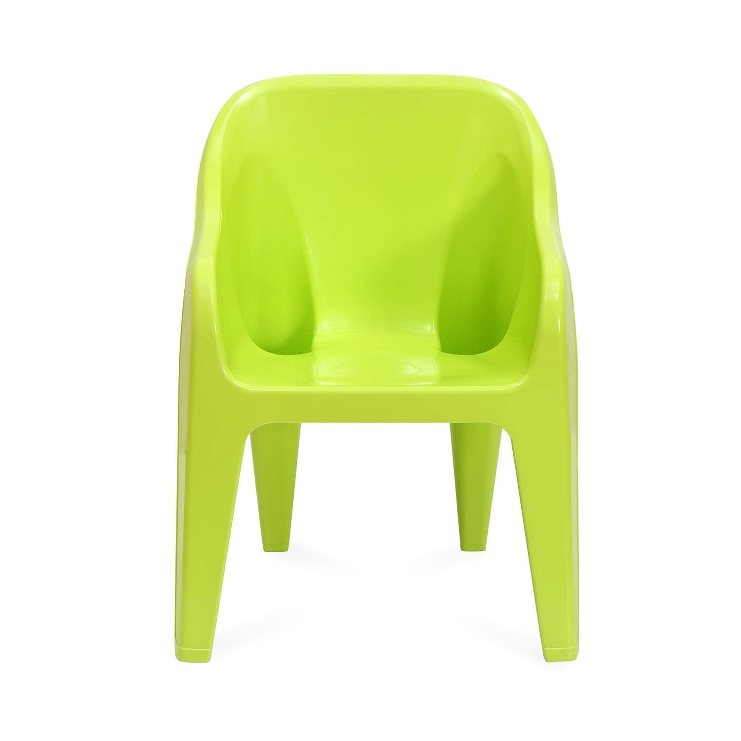 Nilkamal Plastic Eeezygo Baby Chair Modern & Comfortable with Arm & Backrest for Study Chair|Dining Room|Bedroom|Kids Room|Living Room|Indoor-Outdoor|100% Polypropylene Stackable Chairs (Green)