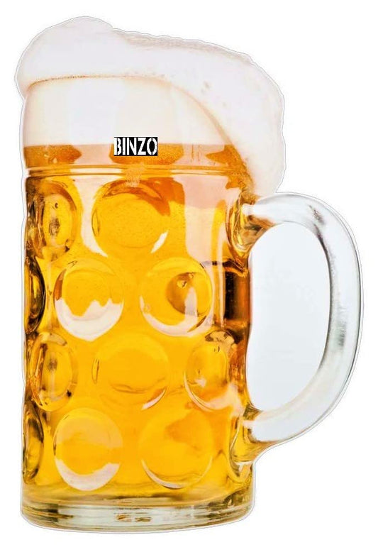 BINZO Glass Big 1300ml, 1000 ml, 600 ml, Extra Large Jumbo Size Beer Mugs with Handle, Multipurpose Mug for Milk, Juice, Oversize German Beer Stein Glasses, Size 1300 ML, Set of 1