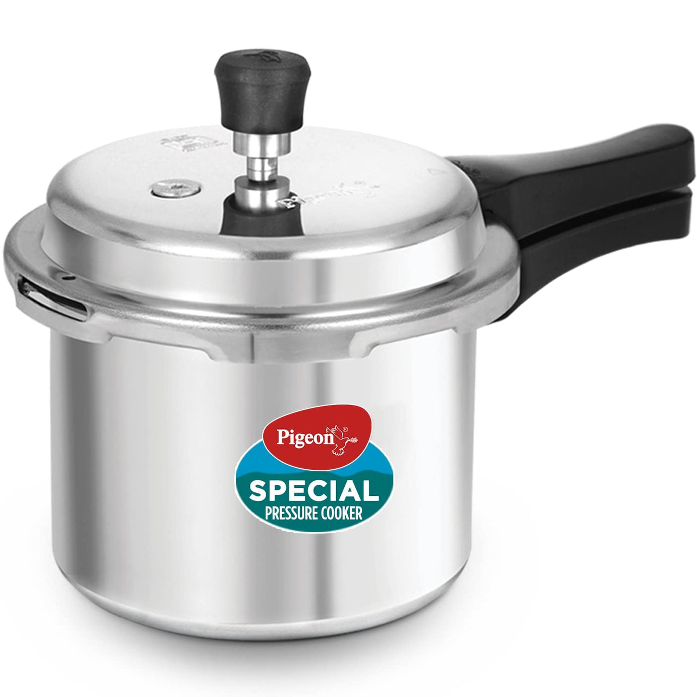 Pigeon by Stovekraft 12736 Aluminium Pressure Cooker 3 litre Non Induction Base Outer Lid (Silver)