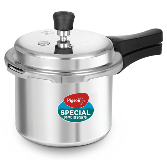 Pigeon by Stovekraft 12736 Aluminium Pressure Cooker 3 litre Non Induction Base Outer Lid (Silver)