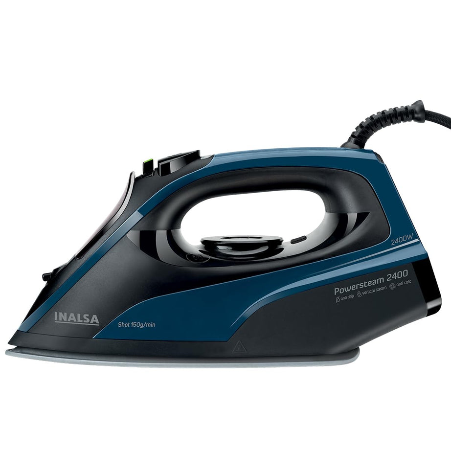 INALSA Steam Iron 2400W &150 g/min Steam Shot|Self Clean, Anti Calc & Anti Drip Function|Scratch Resistant Ceramic Soleplate|Large Capacity 530 ml Water Tank|ISI Approved|2 Yr Warranty,Powersteam 2400