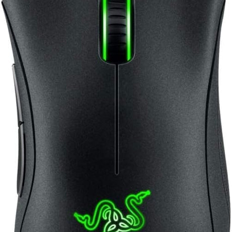 Razer DeathAdder Essential Wired Gaming Mouse I Single-Color Green Lighting I 6400DPI Optical Sensor- Black - RZ01-03850100-R3M1