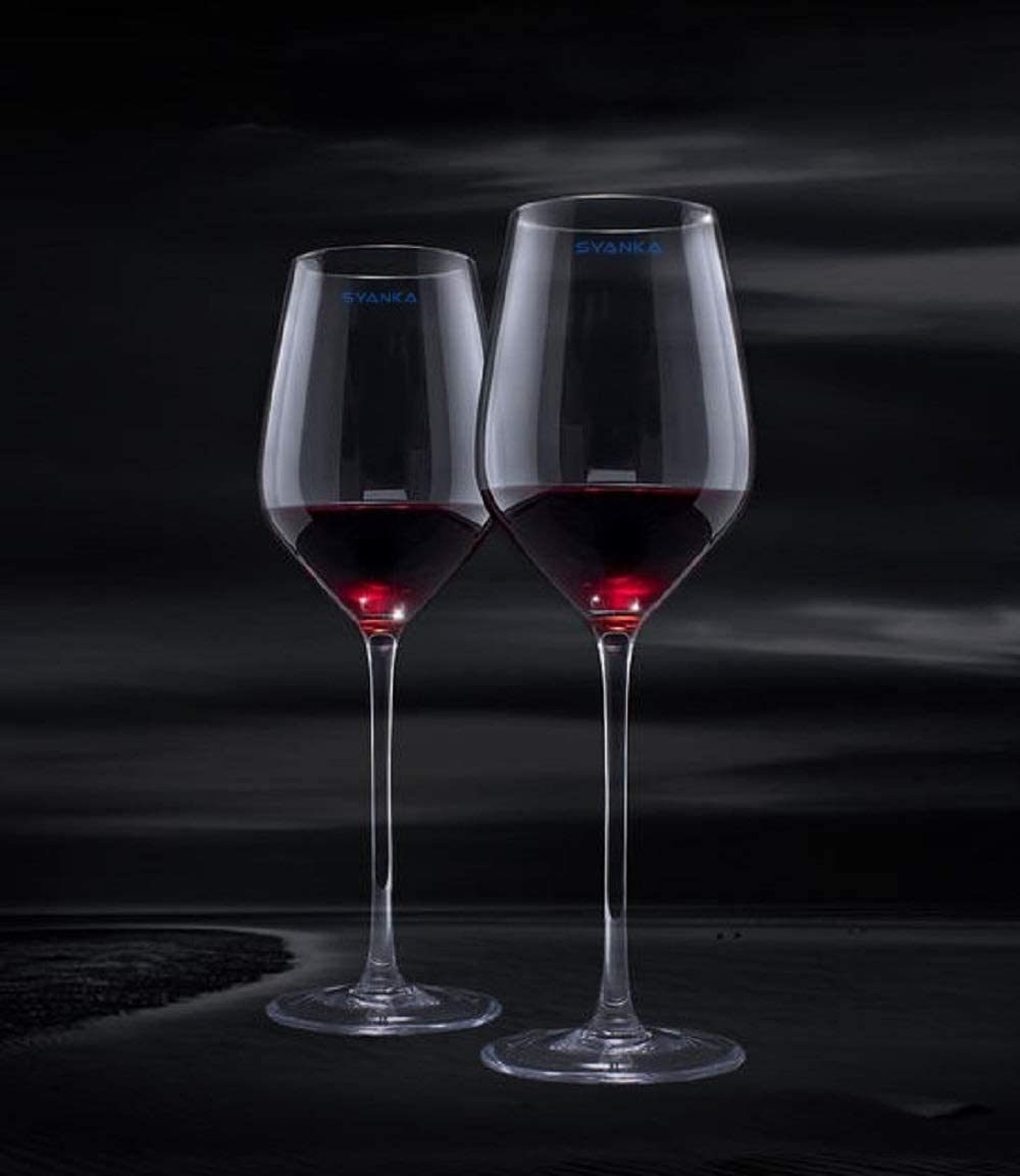 SYANKA Italian Premium Glass Wine Glass - Set of 2, Clear, 330ml