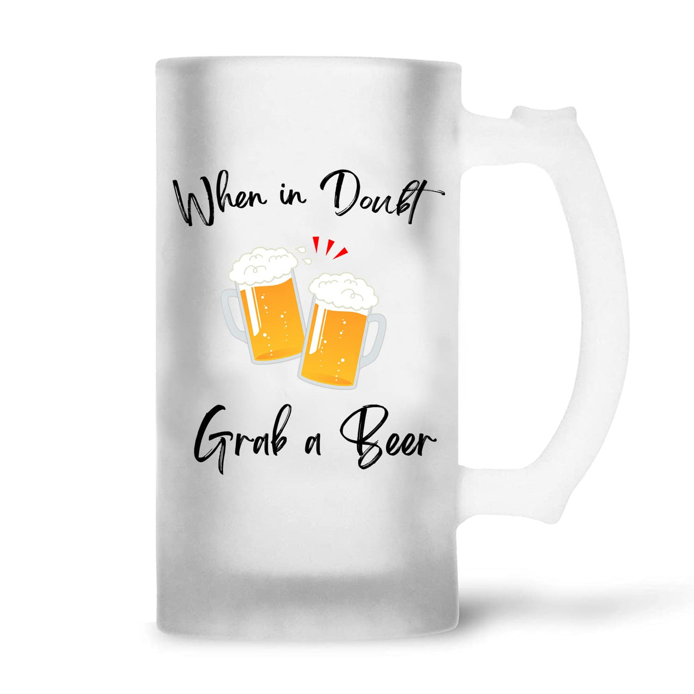 THE KAMY Designer frosted Beer mug, Cool and Funny quote printed on both sides. (500 ML) (D-012)