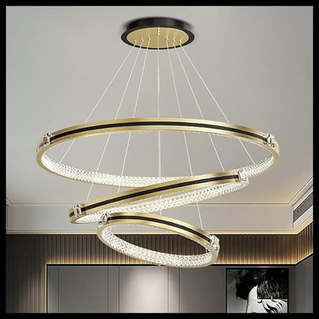 Smartway®- Chandelier for living room,modern,dining table,hall,hanging ceiling light,pendant lamp, 65 Watt Ansel,Smart Voice Assist (Google, Alexa), App Control