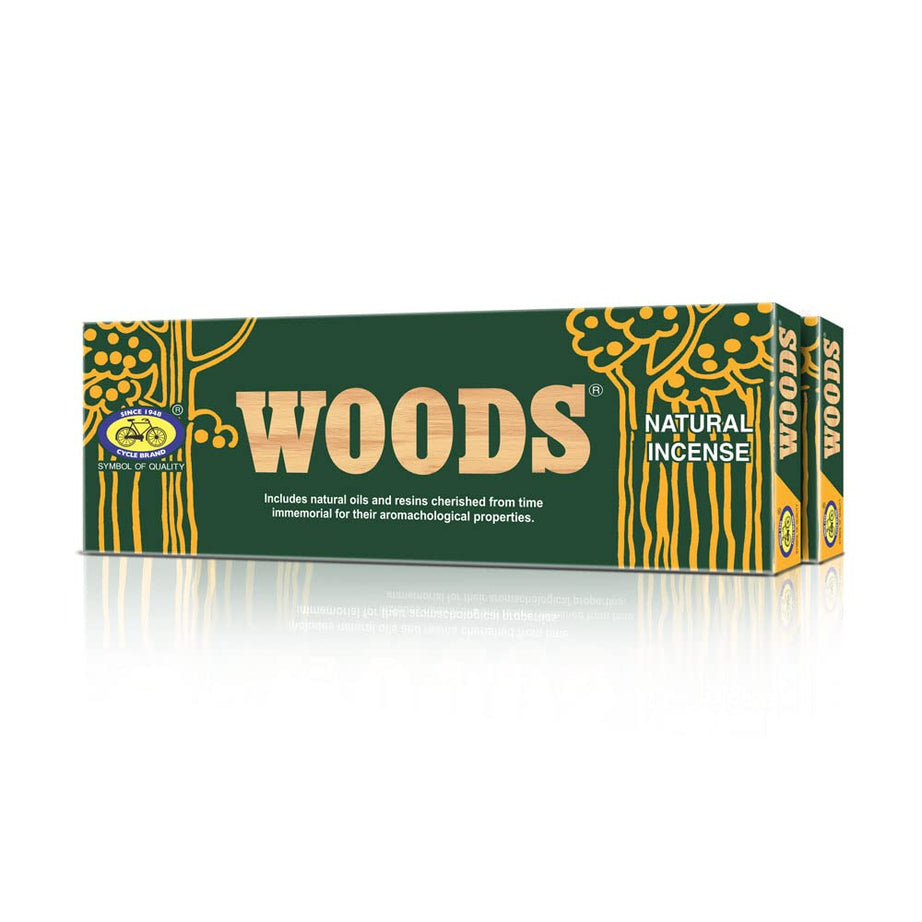 Cycle Pure Woods Natural Incense Sticks, 9 Inch, Pack of 2 (80 Agarbatti Sticks) | Lasts Upto 60 Mins per Stick | Woody, Sandal, Resin, Cedar, Masala, Amber, Natural Fragrance for Puja, Meditation