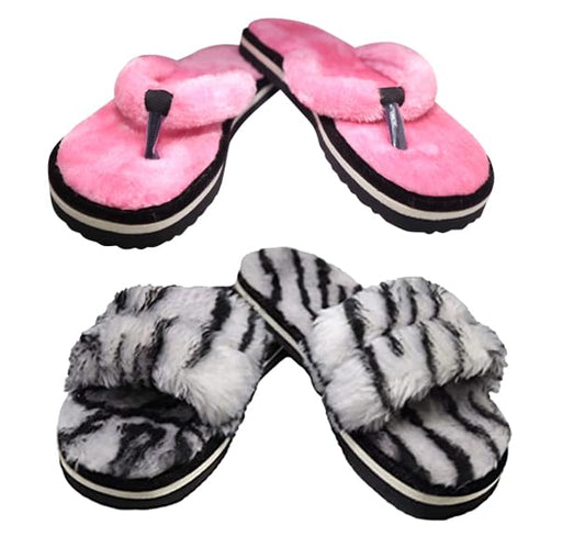 Bhains Ki Ankh Combo Fur Slippers For Women Fuzzy Fur Slippers Girls Fluffy House Slides Outdoor and Indoor Color Pink