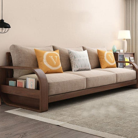 Servanam Furniture's Â™ Sheesham Solid Wood 3 Seater Sofa Set | Wooden Sofa Set For Living Room Furniture (3 Seater), 3-Person Sofa, Walnut