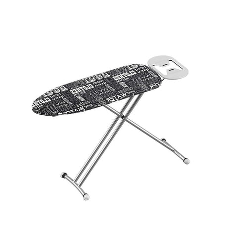 Peng Essentials Berlin Iron Table for Ironing Clothes | Ironing Surface- 97X34 | Black Textured Fabric | Sturdy 3-Leg Design | Iron Rest and Silicon Stopper | Space-Saving Solution | Efficient Setup