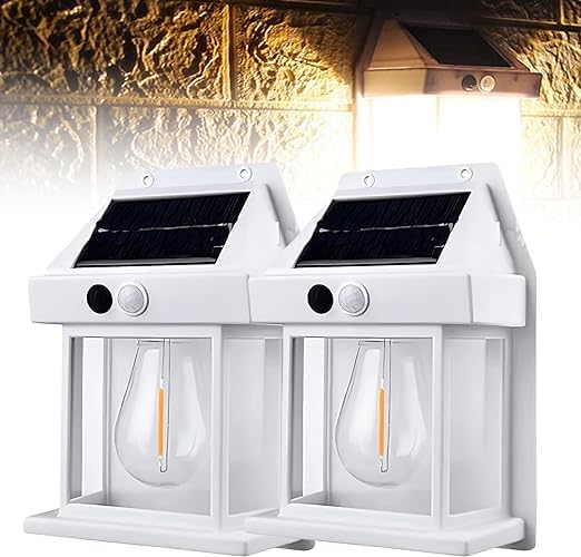 KRIKU EXPO (1Pcs Wireless Dusk to Dawn Porch Lights Fixture, 3 Modes & Motion Sensor, Waterproof Exterior Lighting with Clear Panel for Patio Fence Outside. (White)